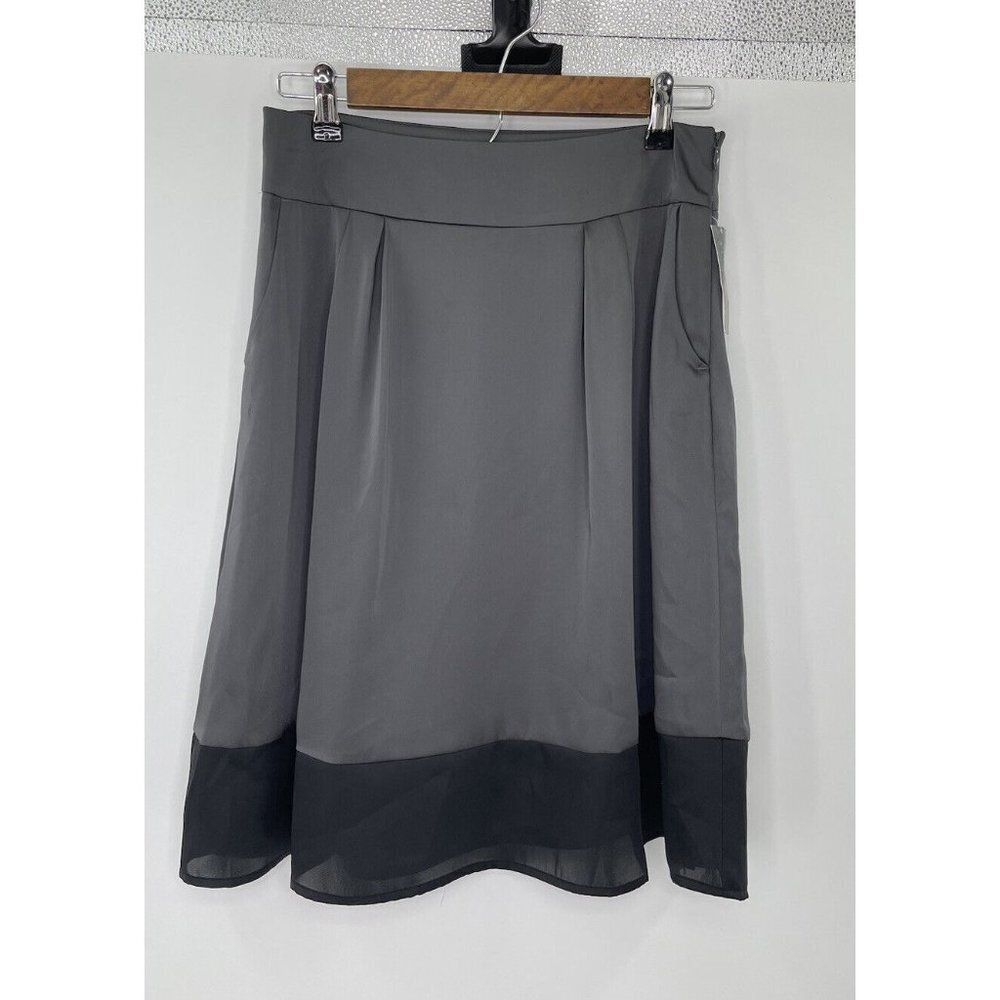 Attention Women’s Vintage Gray And Black Satin & Chiffon Skirt Dead Stock‎ XS